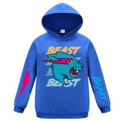 Forlcool Mr Beast Merch Pullover Hoodie für Jungen und Mädchen Tops Pullover, blau, 11-12 Jahre von Forlcool