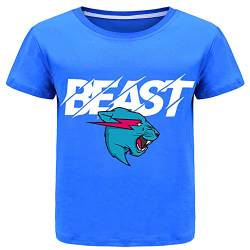 Forlcool Mr Beast Merch T-Shirts YouTube Gamer T-Shirt für Kinder 100% Baumwolle, blau, 12-13 Jahre von Forlcool