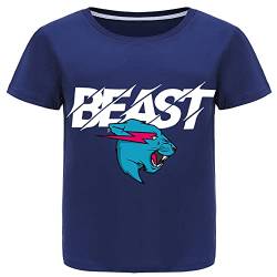 Forlcool Mr Beast Merch T-Shirts YouTube Gamer T-Shirt für Kinder 100% Baumwolle, marineblau, 9-10 Jahre von Forlcool
