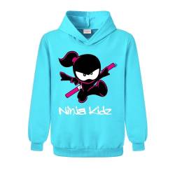 Forlcool Ninja Kidz Merch Mädchen und Jungen Bedruckt Sweatshirt Hoodie Kinder Casual Jumper Top, hellblau, 11-12 Jahre von Forlcool