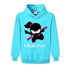 Forlcool Ninja Kidz Merch Mädchen und Jungen Bedruckt Sweatshirt Hoodie Kinder Casual Jumper Top, hellblau, 9-10 Jahre von Forlcool