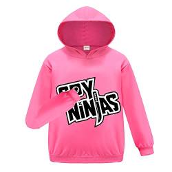 Gamer Ninjas Merch Cool Black Hoodie Baumwolle Pullover Kinder Jungen Mädchen Top, rosarot, 134 von Forlcool