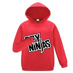 Gamer Ninjas Merch Cool Black Hoodie Baumwolle Pullover Kinder Jungen Mädchen Top, rot, 7-8 Jahre von Forlcool