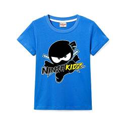 Ninja Kidz Kinder Casual Kurzarm Jungen T-Shirt 100% Baumwolle, marineblau, 7-8 Jahre von Forlcool