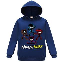 Ninja Kidz Kinder Hoodie Kinder Pullover Sweatshirt Casual Jungen Mädchen Pullover Top, Marineblau., 146 von Forlcool