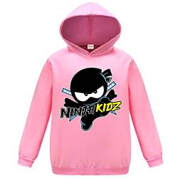 Ninja Kidz Kinder Hoodie Kinder Pullover Sweatshirt Casual Jungen Mädchen Pullover Top, rose, 134 von Forlcool
