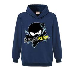 Ninja Kidz Kinder Sport Hoodie Mädchen Print Pullover Jungen Top, königsblau, 5-6 Jahre von Forlcool