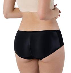 Formeasy Damen Po Push-Up Unterhose | Push Up Höschen | Padded Butt Shaper Slip/Panty Nahtlos Gepolsterte Seamless Unterwäsche (Schwarz, L/XL) von Formeasy