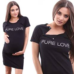 Formommy - Umstandsshirt Pure Love hergestellt in EU (Schwarz,L) von Formommy