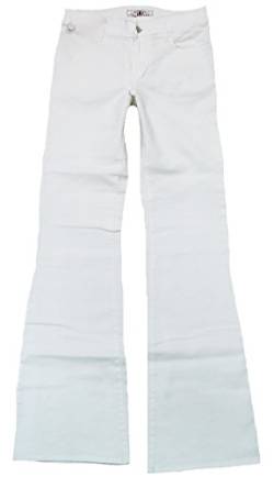 Fornarina Damen Jeans Weiss Post Boom Stretch Edle Rock Star Special Edition Bootcut Hose Schlagjeans mit Crystal Plastik Steinen W28 L34 von Fornarina