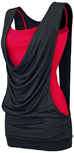Black Premium by EMP Open Double Layer Frauen Top schwarz/rot M 95% Viskose, 5% Elasthan Casual Wear von Forplay