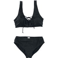 Forplay Badeanzug - Front Laced Bikini - XS bis XL - für Damen - Größe L - schwarz von Forplay