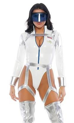 Forplay Damen Blast Off Sexy Movie Character Kostüme für Erwachsene, Weiss/opulenter Garten, L-XL von Forplay