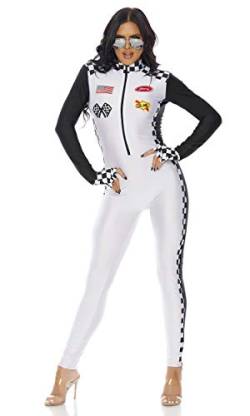 Forplay Damen High Speed Sexy Racer Costume Kostüme für Erwachsene, weiß, Small/Medium von Forplay
