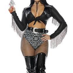 Forplay Damen Ride It Out Sexy Cowgirl Costume Erwachsenenkostme, schwarz/silberfarben, Small/Medium von Forplay