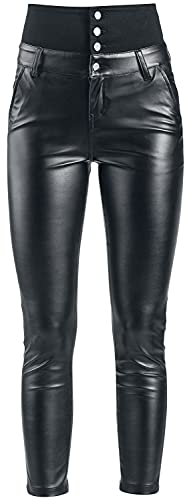 Forplay High Waist Leather Immitation Trousers Frauen Kunstlederhose schwarz W32L34 von Forplay