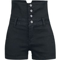 Forplay Hotpant - High Waist Denim Hot Pant - 27 bis 40 - für Damen - Größe 28 - schwarz von Forplay