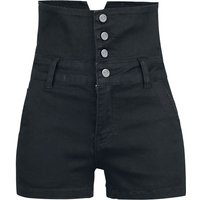 Forplay Hotpant - High Waist Denim Hot Pant - 27 bis 40 - für Damen - Größe 33 - schwarz von Forplay