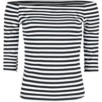 Forplay - Rockabilly Langarmshirt - Stripes Longsleeve - M bis XXL - für Damen - Größe M - schwarz/weiß von Forplay