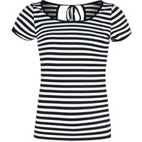 Forplay - Rockabilly T-Shirt - Stripes Tee - S bis XXL - für Damen - Größe L - schwarz/weiß von Forplay