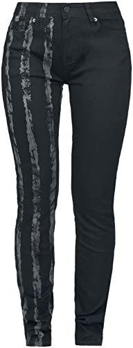 Forplay Striped Leg Stretch Denim Frauen Jeans schwarz W28L32 98% Baumwolle, 2% Elasthan Basics von Forplay