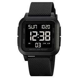 Forrader Herren-Sport-Digitaluhr, wasserdichte Outdoor-Sportuhr mit Alarm/Countdown-Timer/Dual-Zeit/Stoppuhr/12/24-Stunden-Armbanduhr für Herren mit LED-Hintergrundbeleuchtung von Forrader