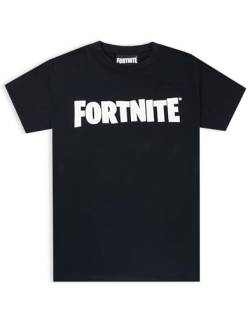 Forternite Logo Jungen t-Shirt schwarz kurzärmeliger Gamer top S von Fortnite