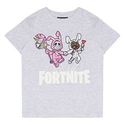 Fortnite Bunny Trouble T Shirt, Kinder, 128-182, Heather Grey, Offizielle Handelsware von Fortnite