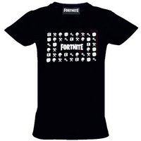 Fortnite Print-Shirt FORTNITE T-SHIRT Jungen und Mädchen Kinder + Jugendliche + Erwachsene Schwarz Epic Icons Gr. XS S M 140 152 164 176 von Fortnite