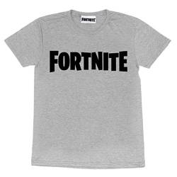 Fortnite Text Logo T Shirt, Adultes, S-5XL, Heather Grey., Offizielle Handelsware von Fortnite