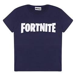 Fortnite Text-Logo T Shirt, Kinder, 128-182, Marine, Offizielle Handelsware von Fortnite