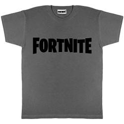 Fortnite Textlogo. T Shirt, Adultes, S-5XL, Holzkohle, Offizielle Handelsware von Fortnite