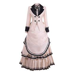 Fortunehouse Mittelalter Gothic Retro Kleid Königin Prinzessin 18. Jahrhundert Abendkleider Vintage Langarm Renaissance Für Halloween von Fortunehouse