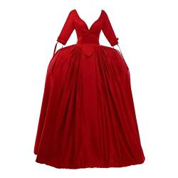 Outlander Damen Schottisches Highland Kleid Claire Fraser Rot Kleid Ballkleid, Rot/Ausflug, einfarbig (Getaway Solids), Mittel von Fortunehouse