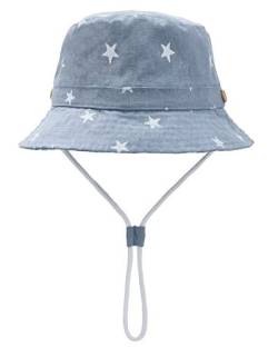 Foruhoo Baby Sonnenhut Kinder Hut, Sommerhut Mütze for Jungen Mädchen mit Verstellbar Kordelzug (48cm / 6-12 Monate,Sterne blau) von Foruhoo