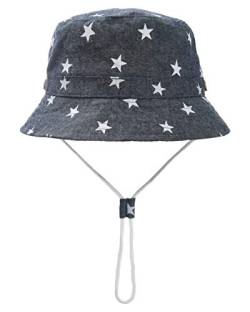 Foruhoo Baby Sonnenhut Kinder Hut, Sommerhut Mütze for Jungen Mädchen mit Verstellbar Kordelzug (50cm / 12-24 Monate,dunkelblau) von Foruhoo