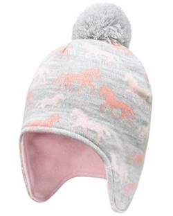 Foruhoo Mädchen Mütze Beanie Hut, Wintermütze für Baby Jungen mit Fleecefutter(Pferd,55cm) von Foruhoo