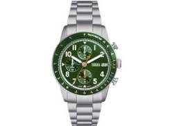 Chronograph FOSSIL "SPORT TOURER" Armbanduhren silberfarben (silberfarben, grün) Herren Quarzuhren von Fossil
