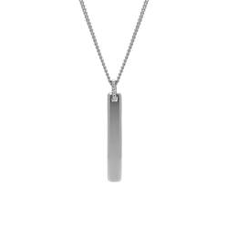 FOSSIL Halskette Für Männer Vintage Casual, L: 508mm + 50.8mm B: 8mm Silber Edelstahl Halskette, JF03988040 von Fossil