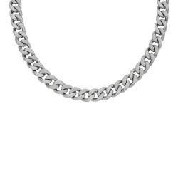 FOSSIL Herrenkette Harlow Linear Texture Chain Edelstahl, JF04696040 von Fossil