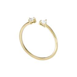 FOSSIL Ring Für Frauen Sadie, Breite: 3.55mm, Höhe: 3.55mm Gold-Edelstahl-Ring, JF04359710 von Fossil