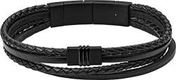 Fossil Armband Für Männer Vintage Casual, Innenlänge: 175mm - 190mm Schwarz Edelstahlarmband, JF03098001 von Fossil