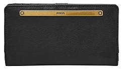 Fossil Brieftasche für Damen Liza, Leder/Polyurethanbesatz Bifold schwarz 17,1 cm L x 2,5 cm B x 9,5 cm H SL7891001 von Fossil