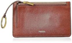 Fossil Brieftasche für Frauen Logan, Leder/Polyurethanbesatz Klappe Clutch braun 19,4 cm L x 2,5 cm B x 10,2 cm H SL7833200 von Fossil