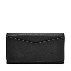 Fossil Geldbörse Caroline RFID Continental Flap Wallet Schwarz Damen Portemonnaie Leder Börse Geldbeutel SL7554-001 von Fossil