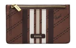 Fossil Geldbörse für Damen Logan, Bedrucktes PVC/PolyurethanKartenetui braun/schwarz 13,8 cm L x 0,4 cm B x 8,5 cm H SL6333199 von Fossil