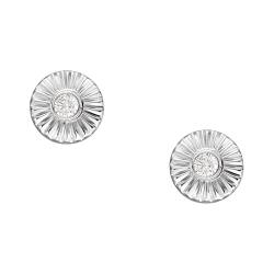 Fossil Ohrringe Für Frauen Sterling Silber, Länge: 6.1mm, Breite: 6.1mm Silber Sterling Silber Ohrringe, JFS00617040 von Fossil