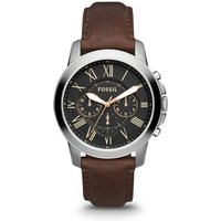 Fossil Quarzuhr, Fossil Herren Chronograph Quarz Uhr mit Leder Armband FS4813 von Fossil