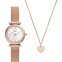 Fossil Quarzuhr CARLIE, ES5314SET, (Set, 2-tlg., mit Kette), ideal auch als Geschenk von Fossil