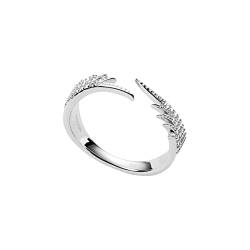 Fossil Ring Für Frauen Sterling Silber, Breite: 5mm Silber Sterling Silber Ring, JFS00536040 von Fossil